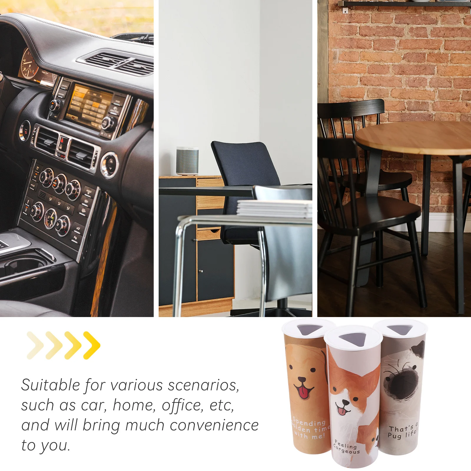 

3pcs Car Tissues Cylinder Box Round Tissue Holder Portable Travel Desktop Napkin Holder For Home Office Bathroom Thick Paper