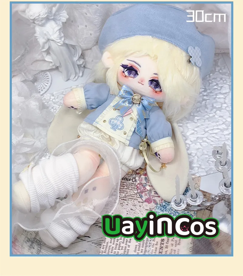 

20cm Doll Clothes Cute Rabbit Ear Beret Pants Bow Tie Shoes Clothing Costume Suit Doll Accessories Anime Game Toy Kids Gifts