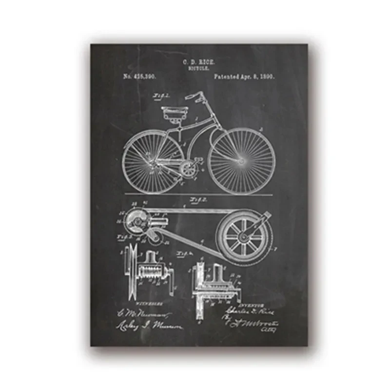 AliExpress Bicycle Patent Posters Prints Canvas Painting Cycling Artwork Bike Wall Art Pictures Blueprint Gift Idea Home Room Decor