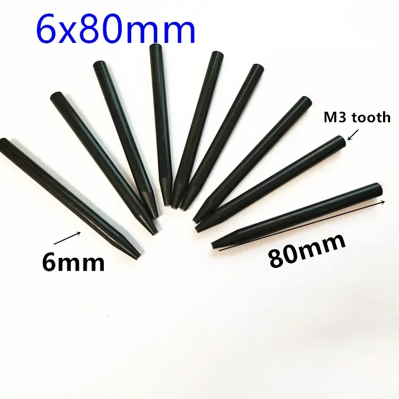 

20PCS/pack 6x80mm Tip PCB Test Fixture Parts Board POM Pressure Rod Outer Diameter 6mm Length 80mm Black