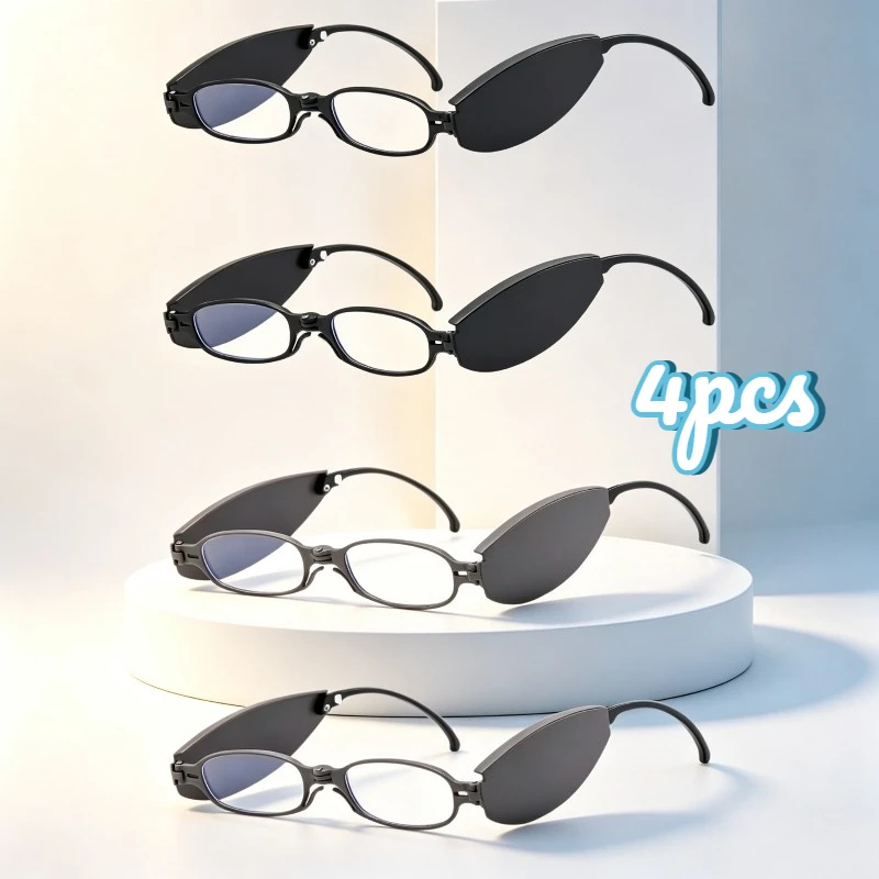 2/4/6/8PCS Mini Folding Presbyopic Eyeglasses Anti Blue Light for Men Women +1.00~+4.00 (No +3.5)