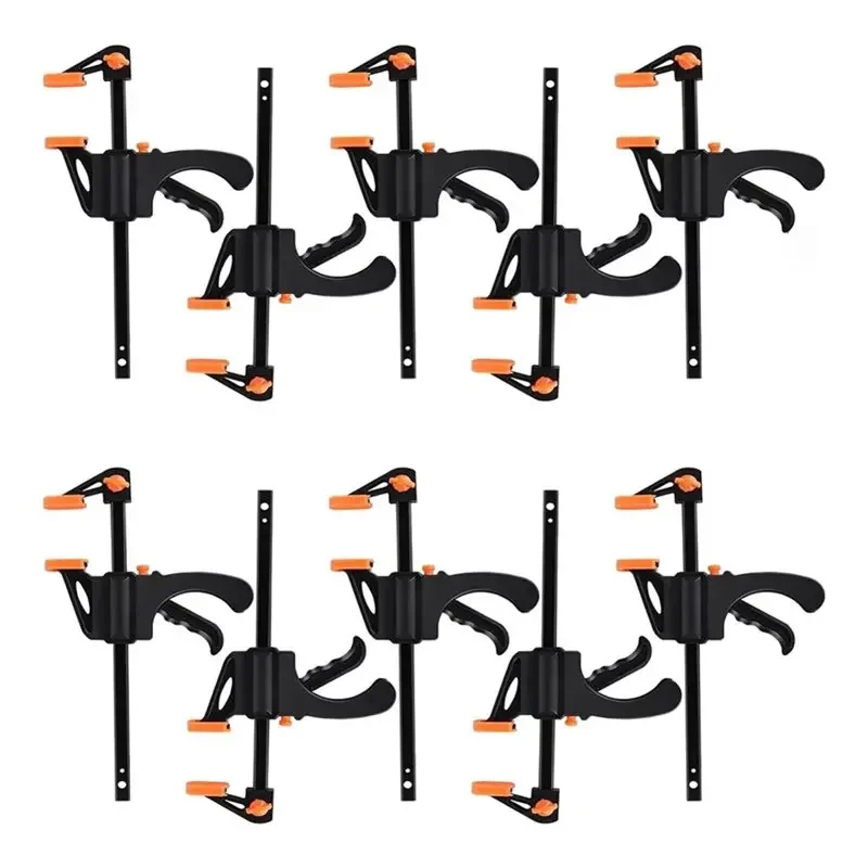 Set Of 10 Screw Clamps With One Hand Quick Clamping 4 Inches For Woodworking Steel And Nylon Precise Fixing