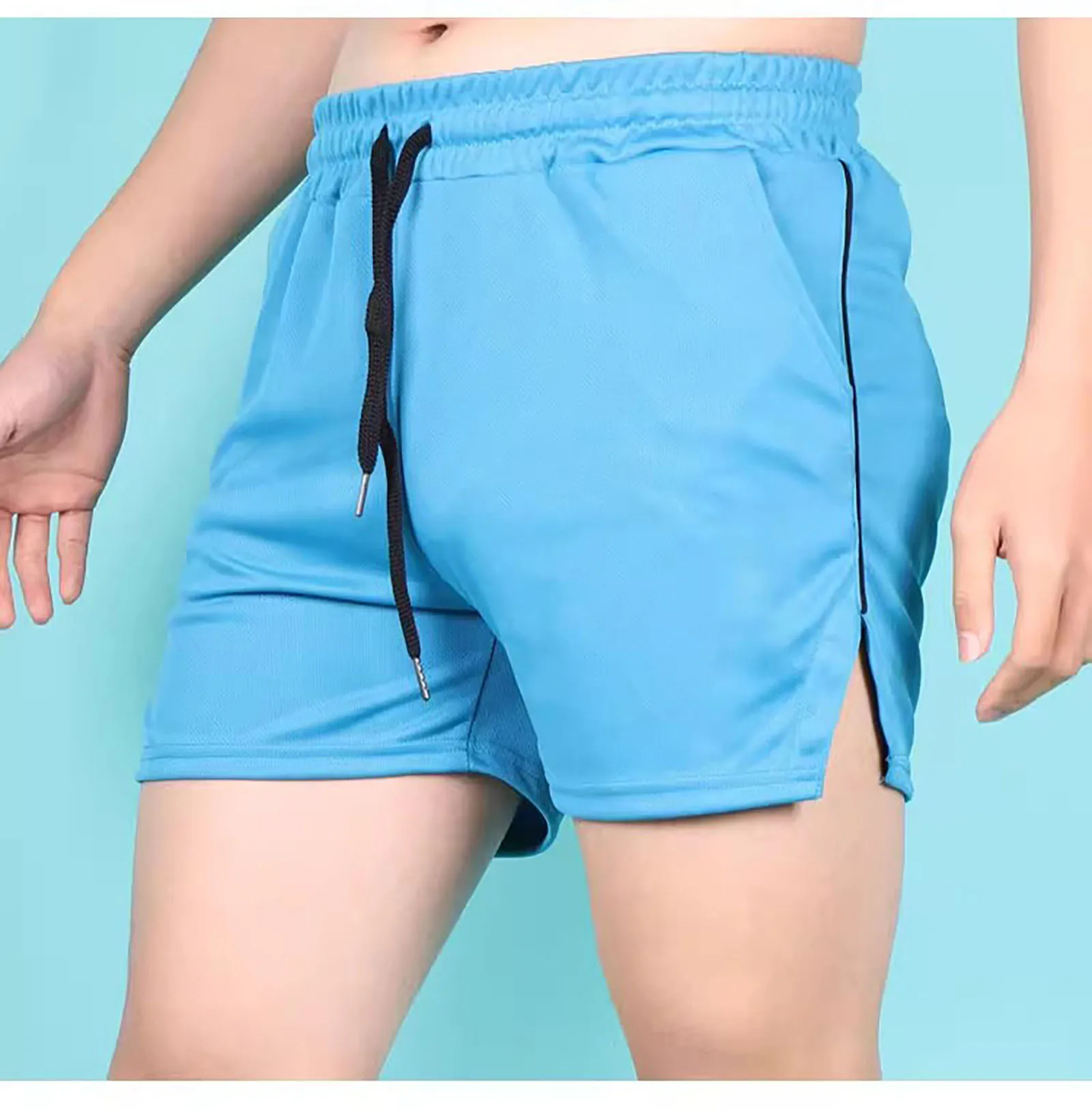 Pantalones cortos de tres pulgadas para hombre, pantalones cortos adelgazantes para pista y campo, correr, maratón, sentadillas deportivas, finos, ultrafinos, de secado rápido, para verano