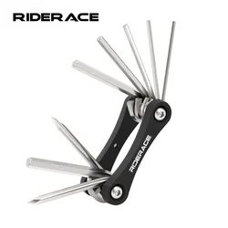 RIDERACE Bicycle Multi Tool 8 in 1 Portable CRV Steel 4mm 5mm 6mm Hex Allen Wrench Multifunction Screwdriver Bike Repair Tools