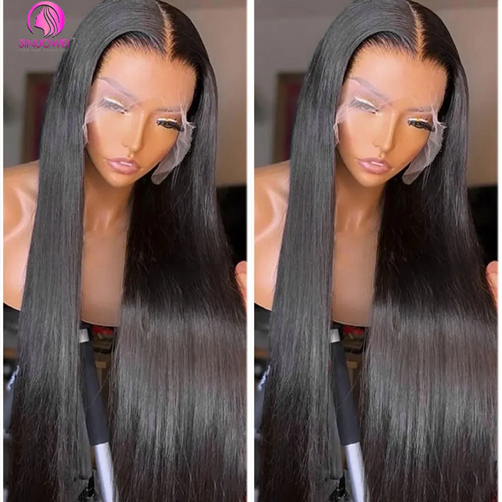 32 34 Inch Bone Straight Human Hair 13x6 Lace Frontal Wig Brazilian 13x4 Lace Front Human Hair Wigs For Women PrePlucked 180%