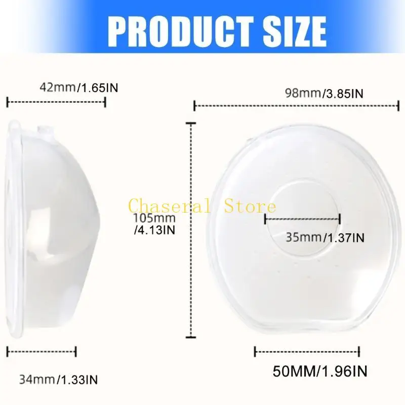 E7CE 2PCS 대용량 우유 수집기 기능 인체 공학적 디자인 60ml 표시 안전 실리콘 간호 엄마 액세서리