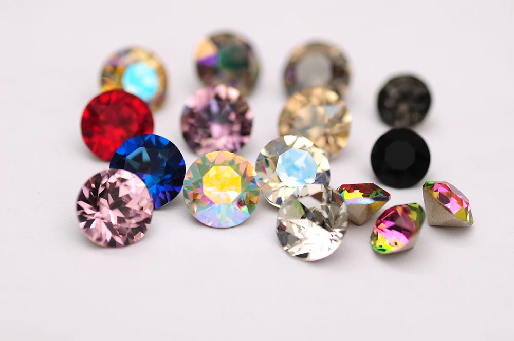 10PCS Super Bunte 5A Xirius Strass DIY Schmuck Machen Glas Perlen Pointback Runde Kleber Auf Nail art Zubehör Kristalle – Detail 6