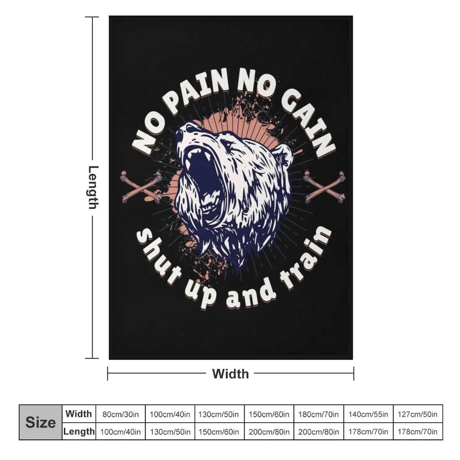 no pain no gain shut up and train Throw Blanket Baby Plaid Decorative Beds Blankets