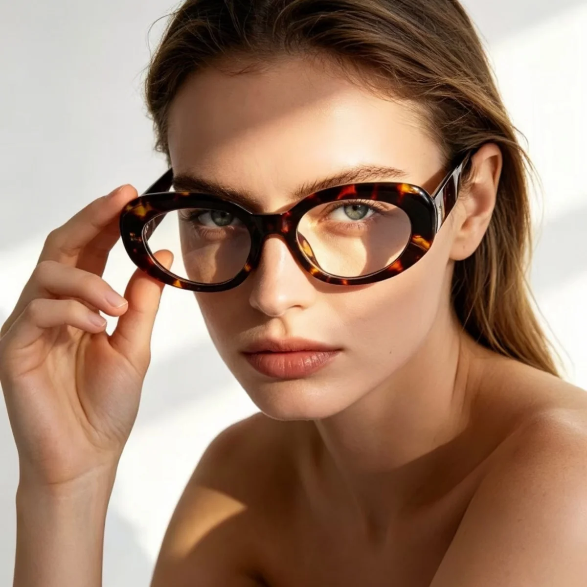 1pc European and American retro style small box men's and women's fashionable anti blue light myopia glasses, watch TV, computer
