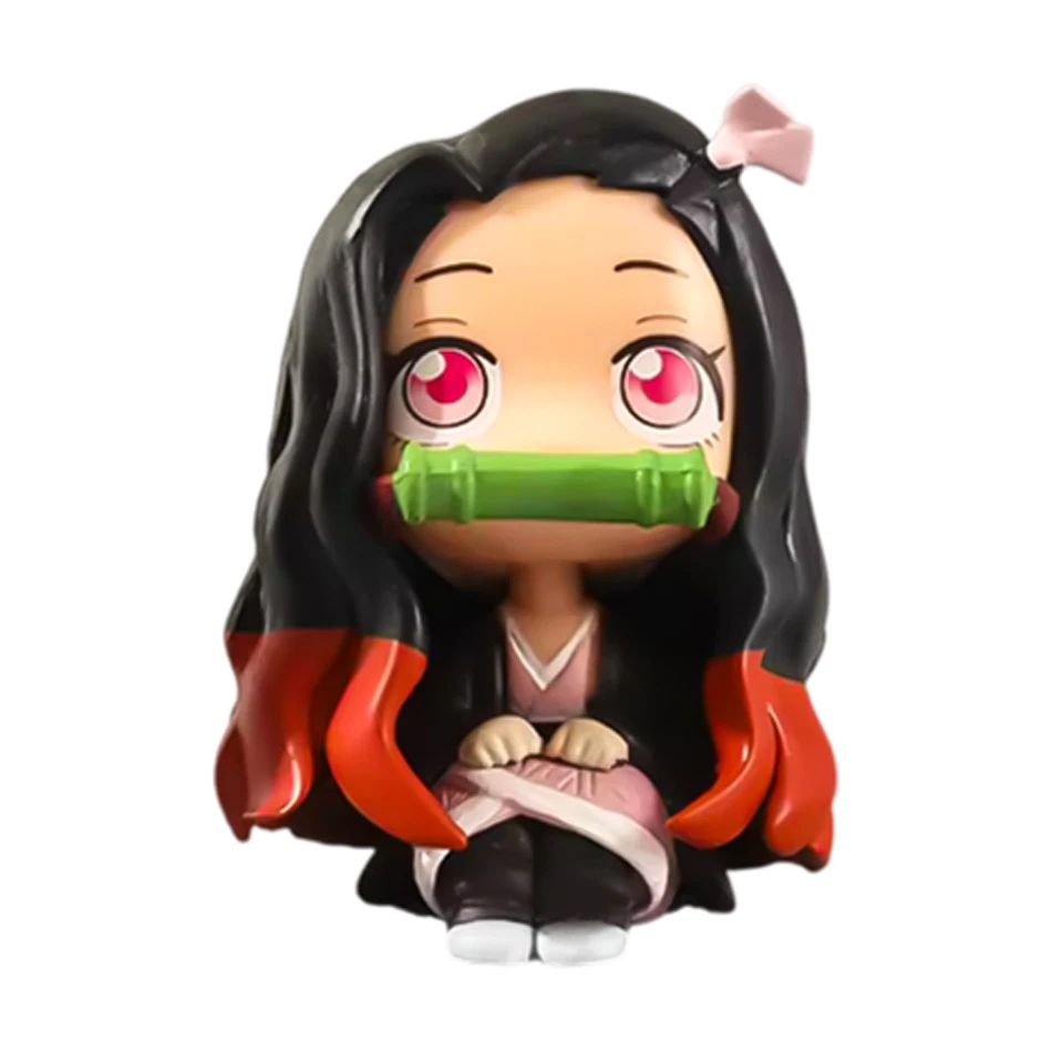 6 pièces Q Version démon Slayer anime assis fantôme poupée Tanjiro Nidouzi Inosuke Zenizu Figure figurine film modèle jouets poupée