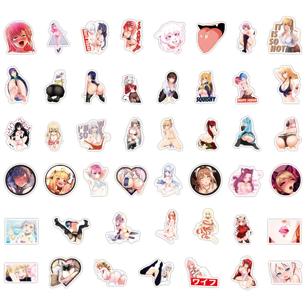10/30/50/100 szt. Naklejki Hentai dla Dorosłych Waifu Sexy Anime Dziewczyny Naklejka Motocykl Walizka Bagaż Śliczna Kreskówkowa Króliczek Dziewczyna Naklejka