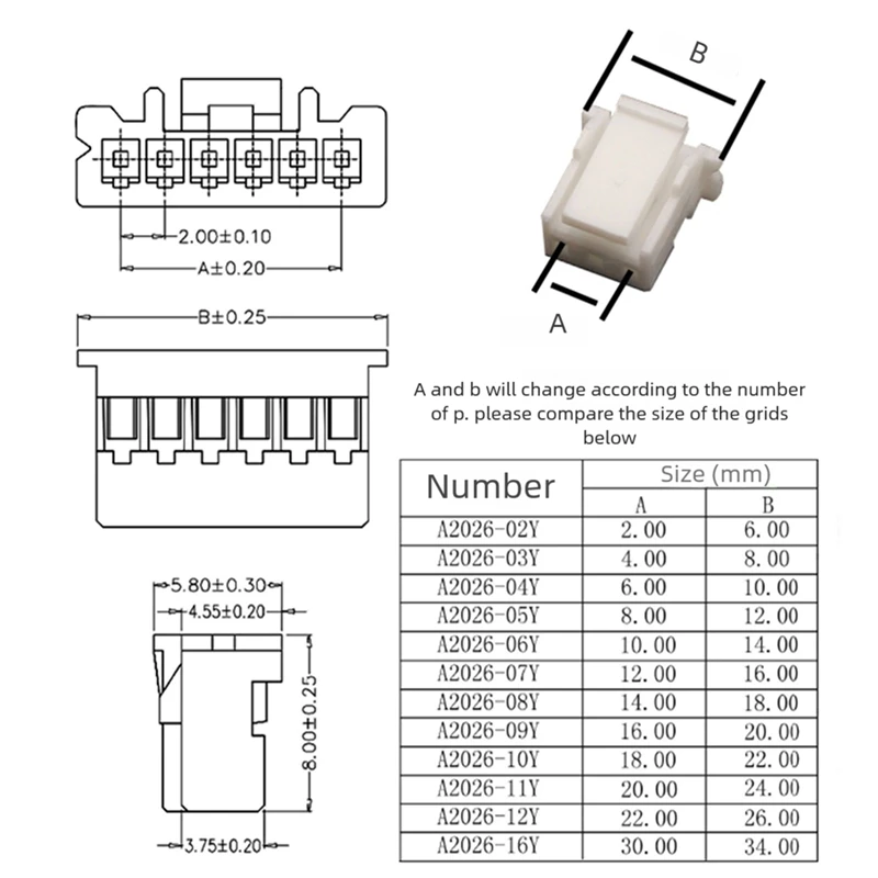 5PCS PA 2.0mm PAP to Dupont Female Wire 2/3/4/5/6/7/8/9/10P PA2.0