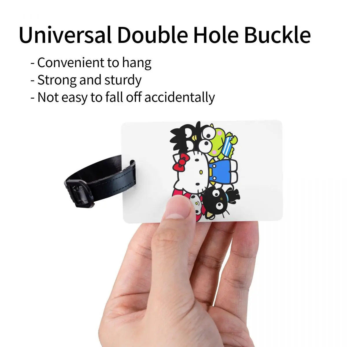 Gepäckanhänger mit niedlicher Cartoon-Katze, Hello Kitty und Freunde, für Koffer, lustige Gepäckanhänger, Sichtschutz, Name, Ausweis