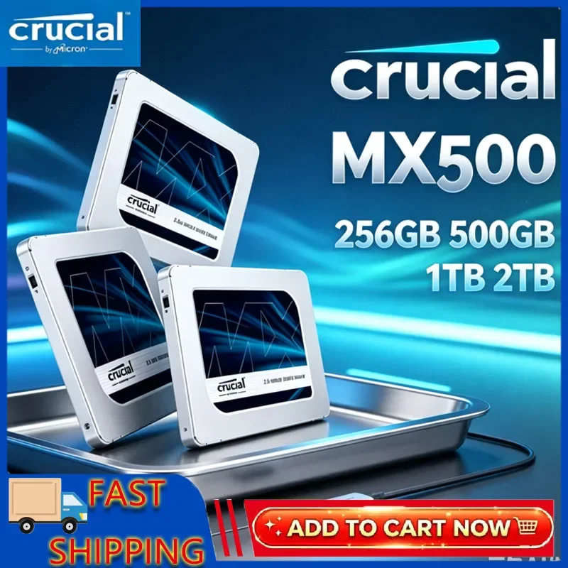 Replace Mechanical Hard Drive Crucial MX500 1TB 2TB 2.5 Inch SATA III SSD 3D NAND High Reliability Internal SSD For Laptop PC