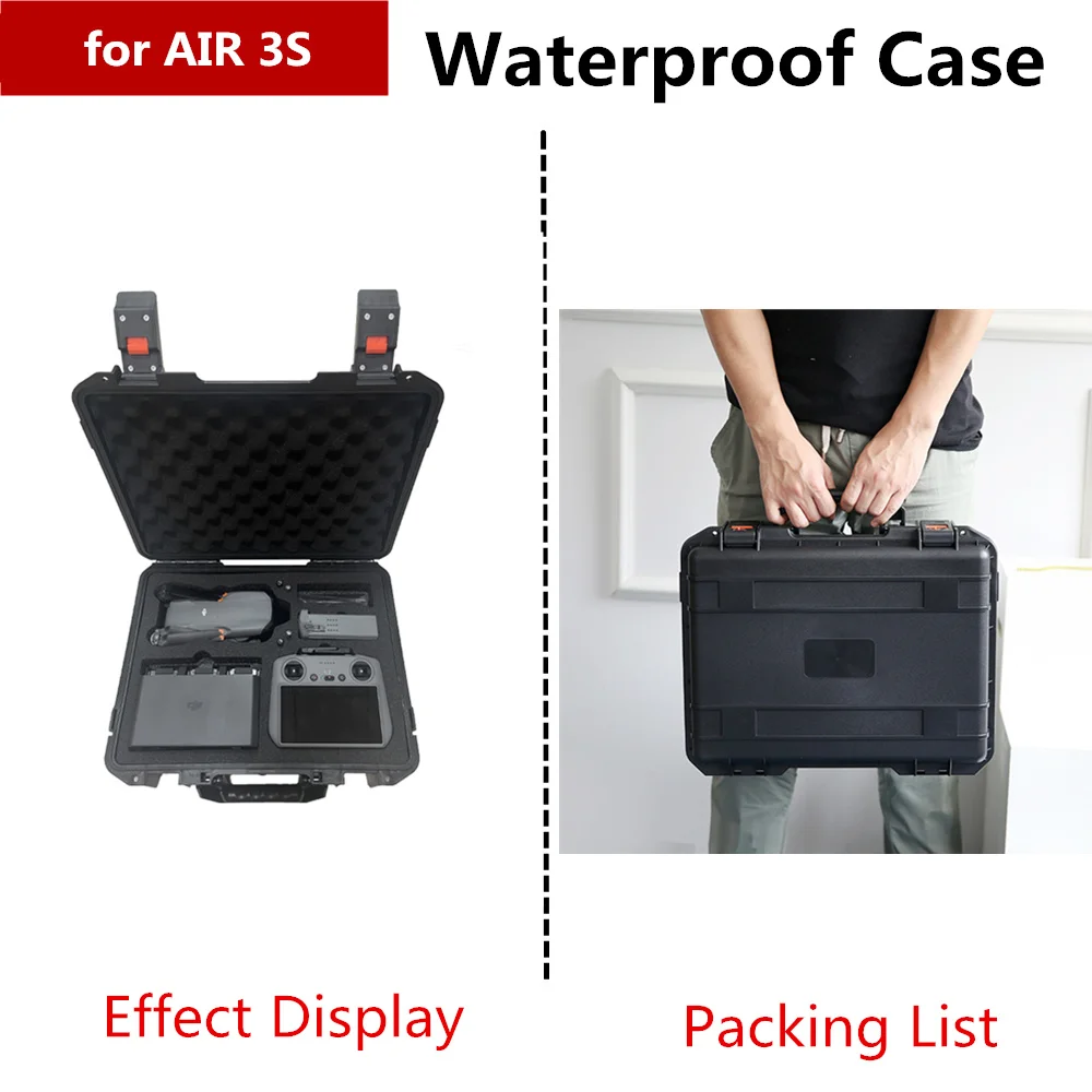 For DJI Air 3S/Air 3 Hard Carrying Case Waterproof Storage Box Portable Suitcase For DJI RC 2/RC-N3/2 Remote Control Accessories