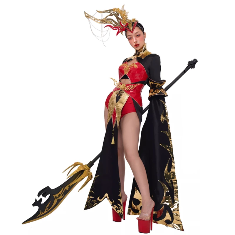 جديد النمط الصيني الجاز الرقص زي راقصة أداء المرحلة الزي مهرجان الملابس ملهى ليلي بار Gogo Dancewear yj840