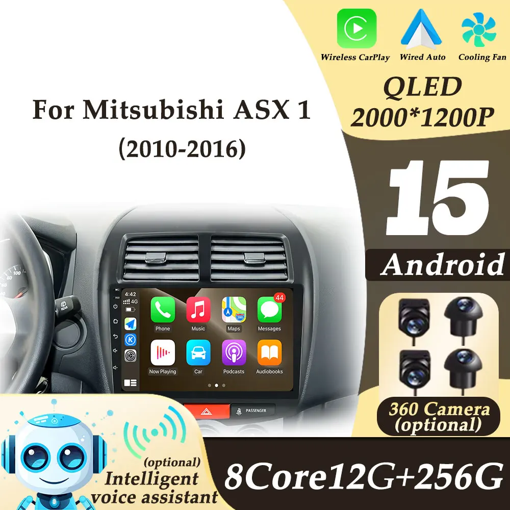 

Android 15 Car Radio Multimedi Player for Mitsubishi ASX 1 2010 - 2016 Wireless CarPlay GPS Navi 2K QLED Split Screen No 2 din