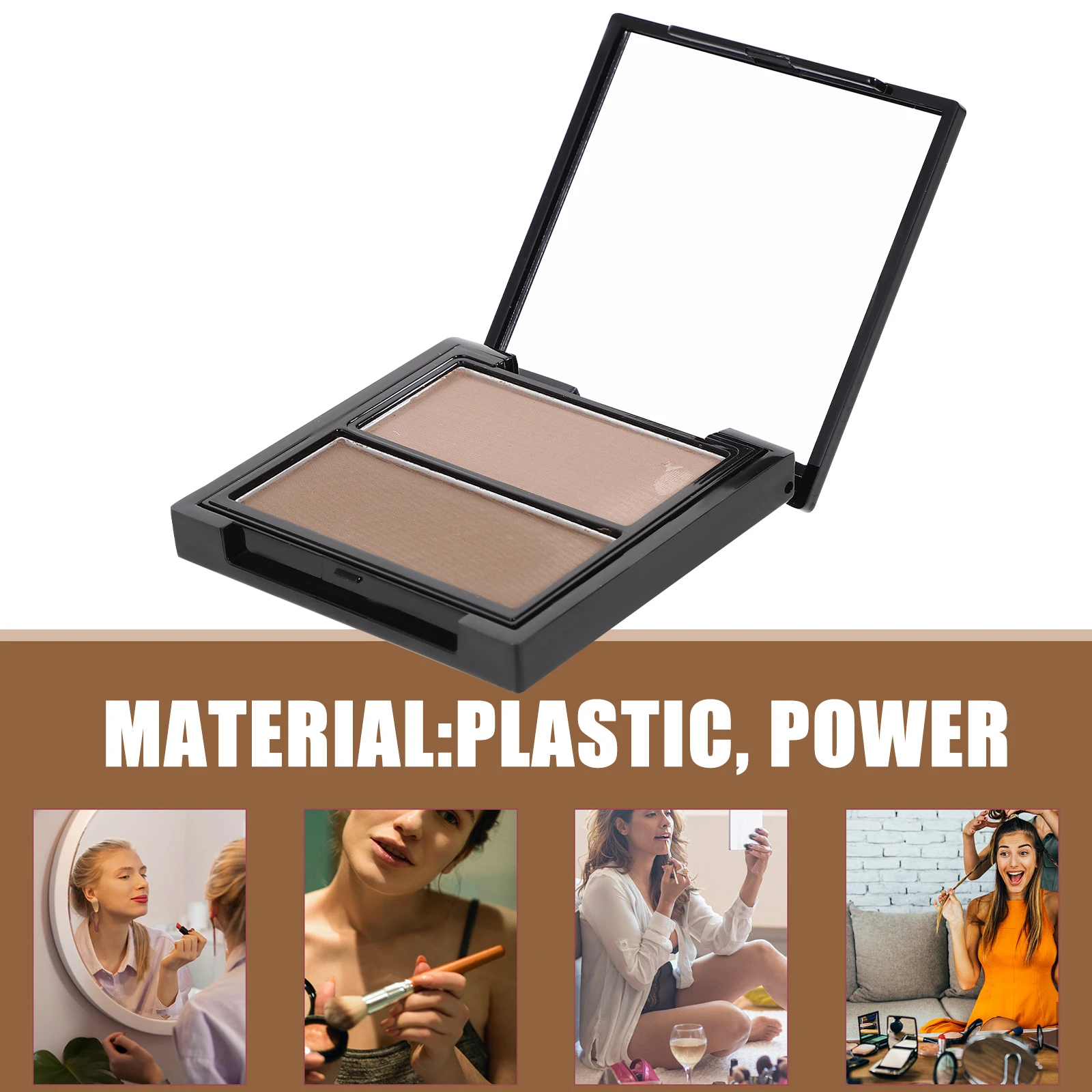 

2 Color Contour Powder Pallet Highlighter Pressed Shimmer Face Shadow for All Skin Tones Smooth Blending