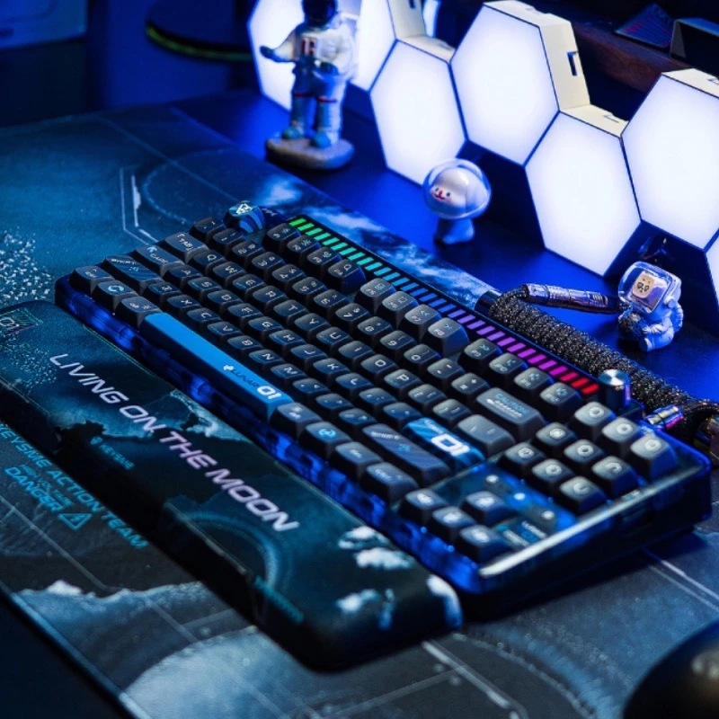Keysme Lunar01 Mechanical Keyboard 3mode Wireless Bluetooth Cnc Custom Aluminum Alloy Gasket Rgb Light Game Laptop Structure