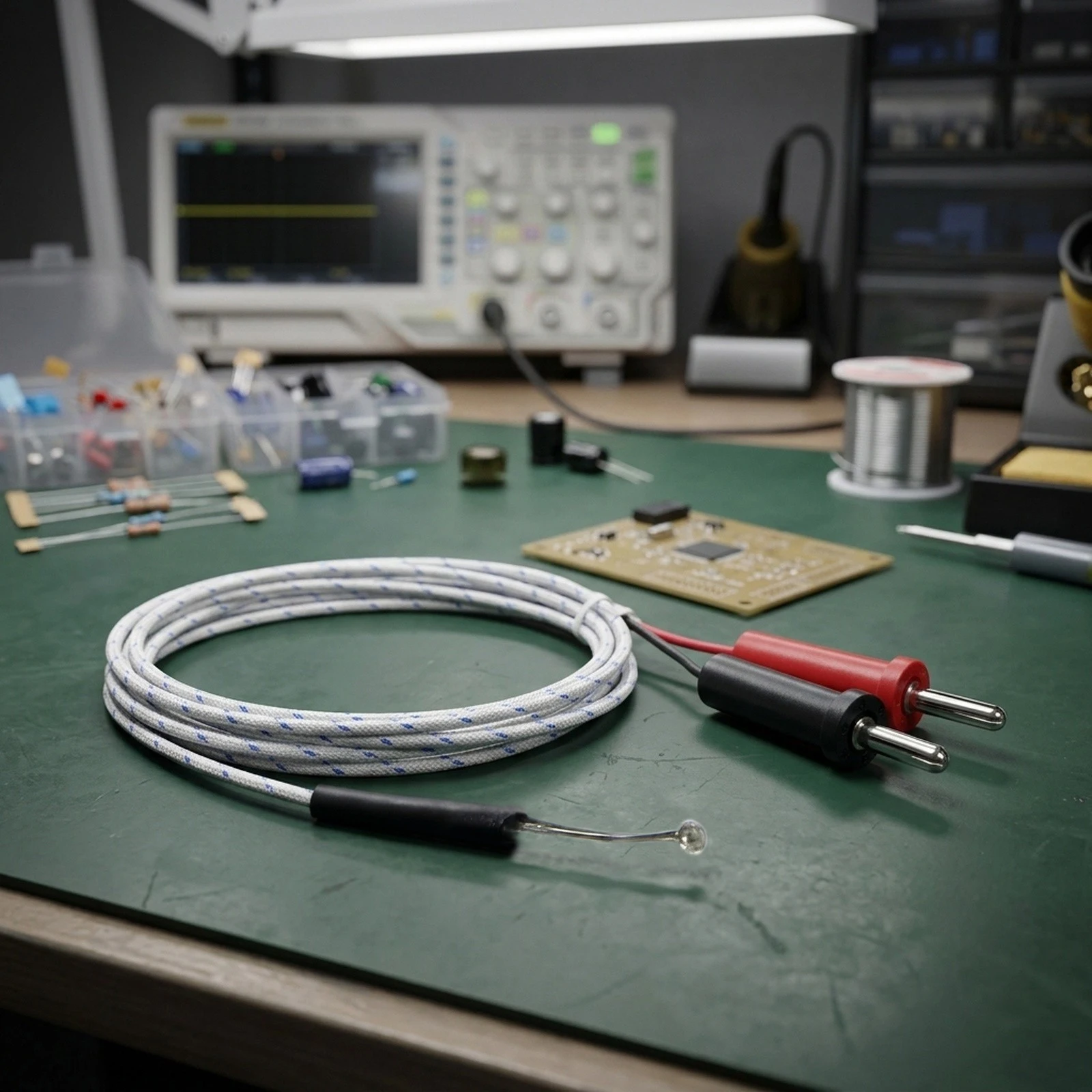 Multimeter Thermocouple Probe Sturdy and Thermocouple Probe with K Type Connection and Copper Wire for Reliable Readings