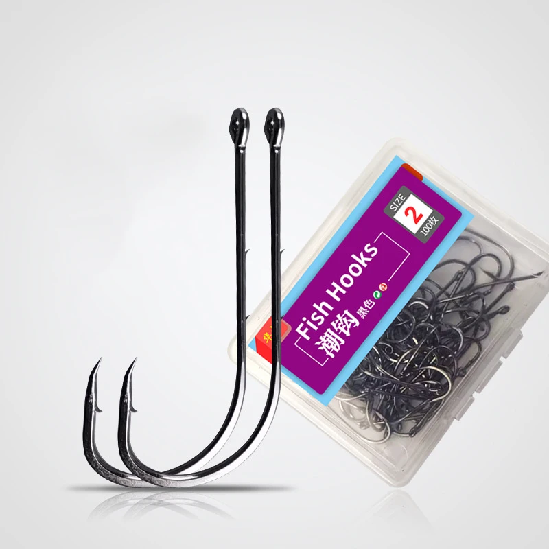 10 Boxes Long Handle Double Back Thorn Carp Fishing Hook High Carbon Steel Soft Bait Barbed Jig Worm Hook for Sea Fishing Tackle