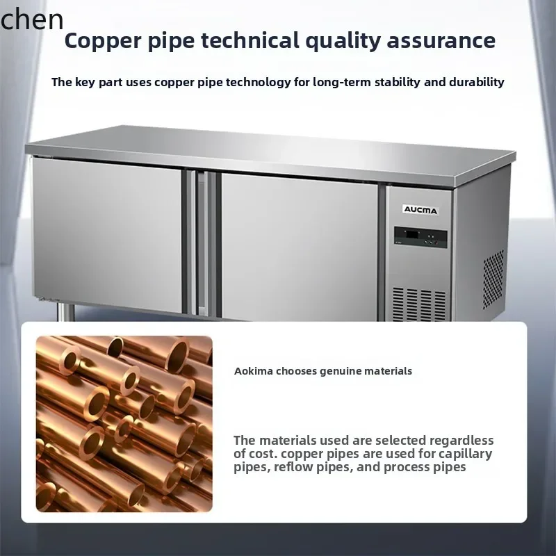 

Workbench Freezer -18 ℃ Platform Freezer Operator Refrigerator Refrigeration Commercial Double Door Freezer