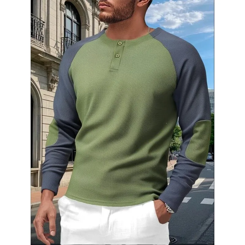 

Men's Raglan Waffle Sweatshirt Shoulder Insertion Hoodie Spring 2026 Non-deformable Comfortable Fit Animal Patterned Hoodie