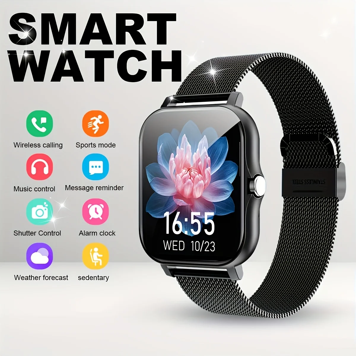 

2025New Fashion Smart Watch For Men Women 1.83Inch Full Touch Display BT Call Sports Monitoring SmartWatch For Android&IOS