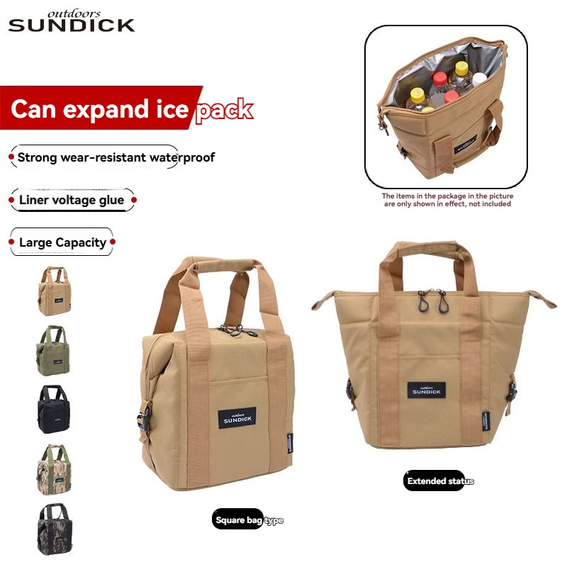 SDK Outdoor-Picknicktasche, isolierte Tasche, Kühlbox, Eispack, erweiterbare tragbare Aufbewahrungstasche, robust, wasserdicht und verschleißfest