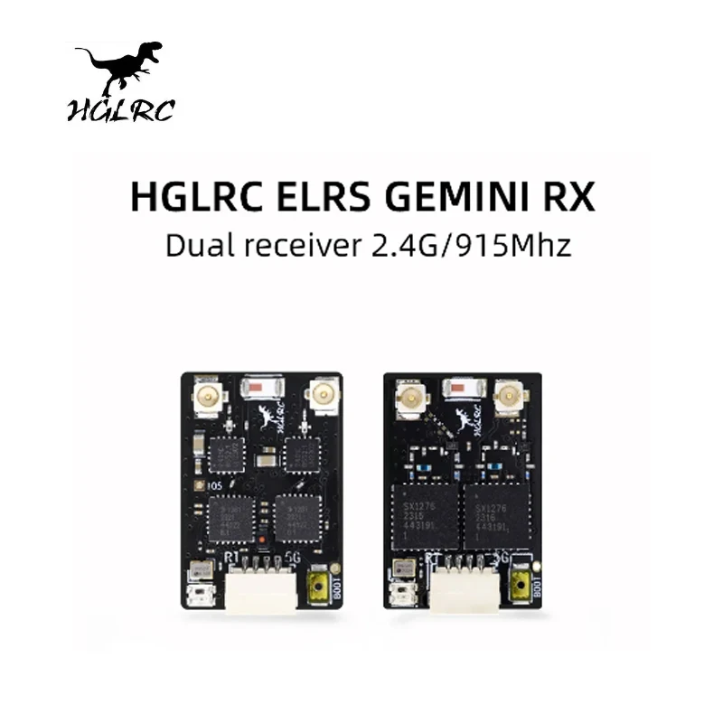 Hglrc elrs gemini rx dual empfänger 2,4g/915mhz für rc flugzeug fpv langstrecken drohne