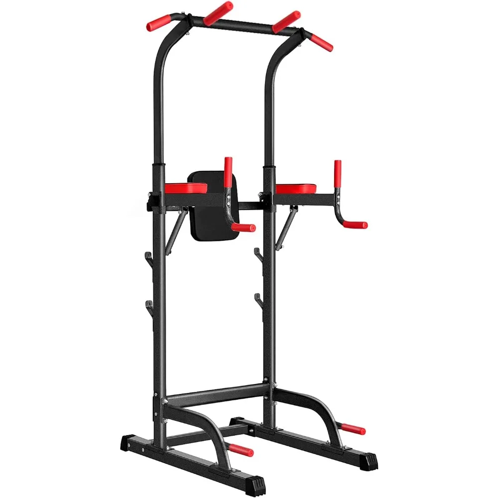 Power Tower Dip Station, Pull Up Bar Station & Multi-Function Gym Equipment Adujustable Height Up to 85.5,Load 350LBS