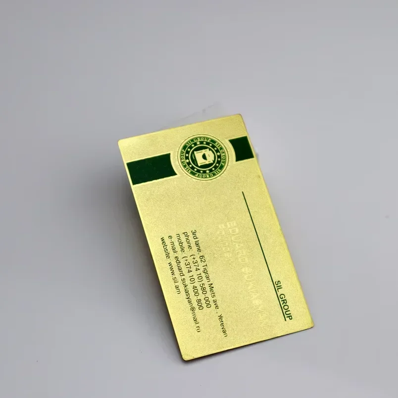 

Визитная карточка из нержавеющей стали с гравировкой по индивидуальному заказу, металлическая золотая карточка с лазерной резкой