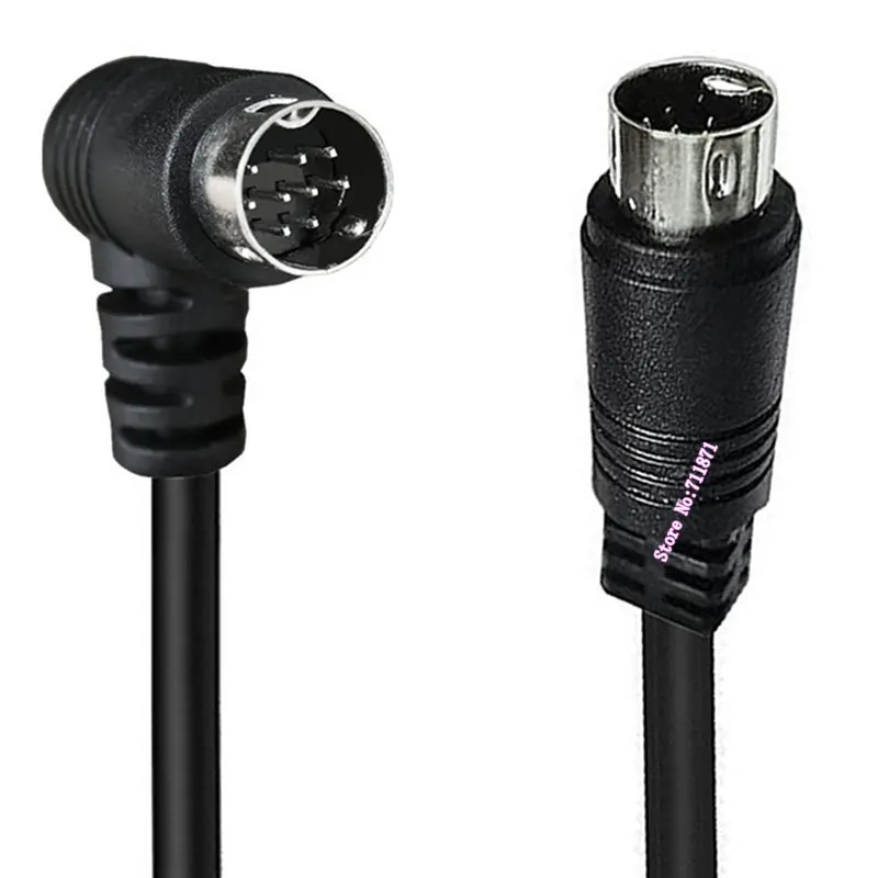 9 إبرة 9 دبوس صغير Din S-فيديو كابل خط الزاوية اليمنى الكوع 9P 9Pin S فيديو صغير DIN سلك كابل الحبل 9 دبوس مين سلك الحبل