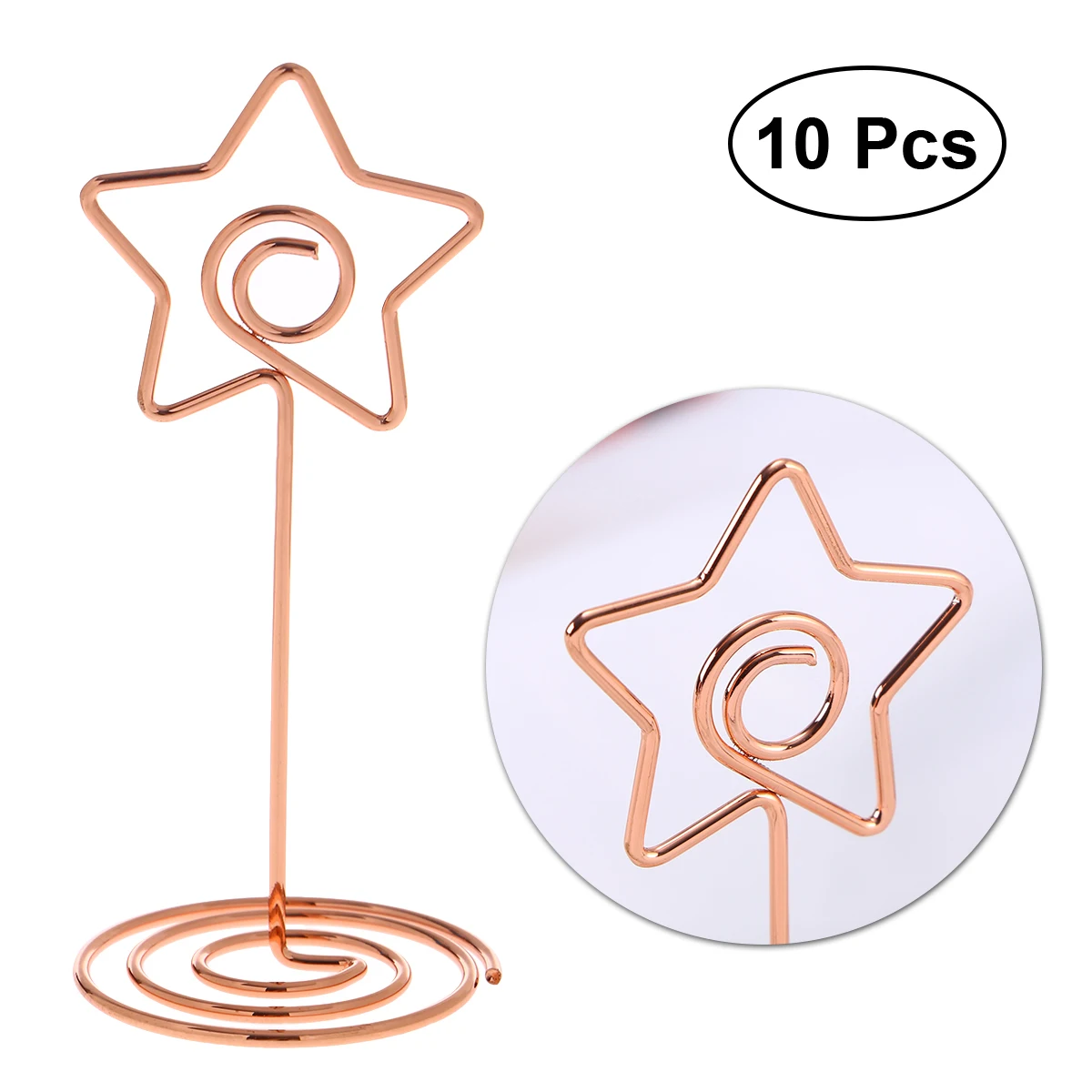 

10pcs Card Holder Lovely Table Number Holders Metal Photo Clips Spiral Base Wedding Party Office Note Organizer Desk