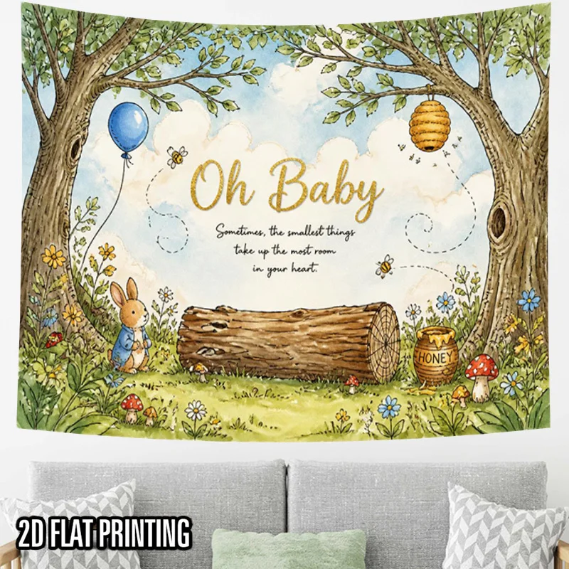 Oh Baby Sometimes The Smallest Things Take Up The Most Room In Your Heart Nursery Wall Hanging Watercolor Woodland Decor
