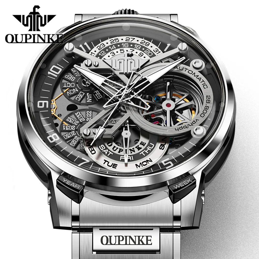 OUPINKE 3278 Automatic Men Watch Top Luxury Italian Designer Collaboration Mechanical Watch Classic Hollow Men Watch Reloj Hombr