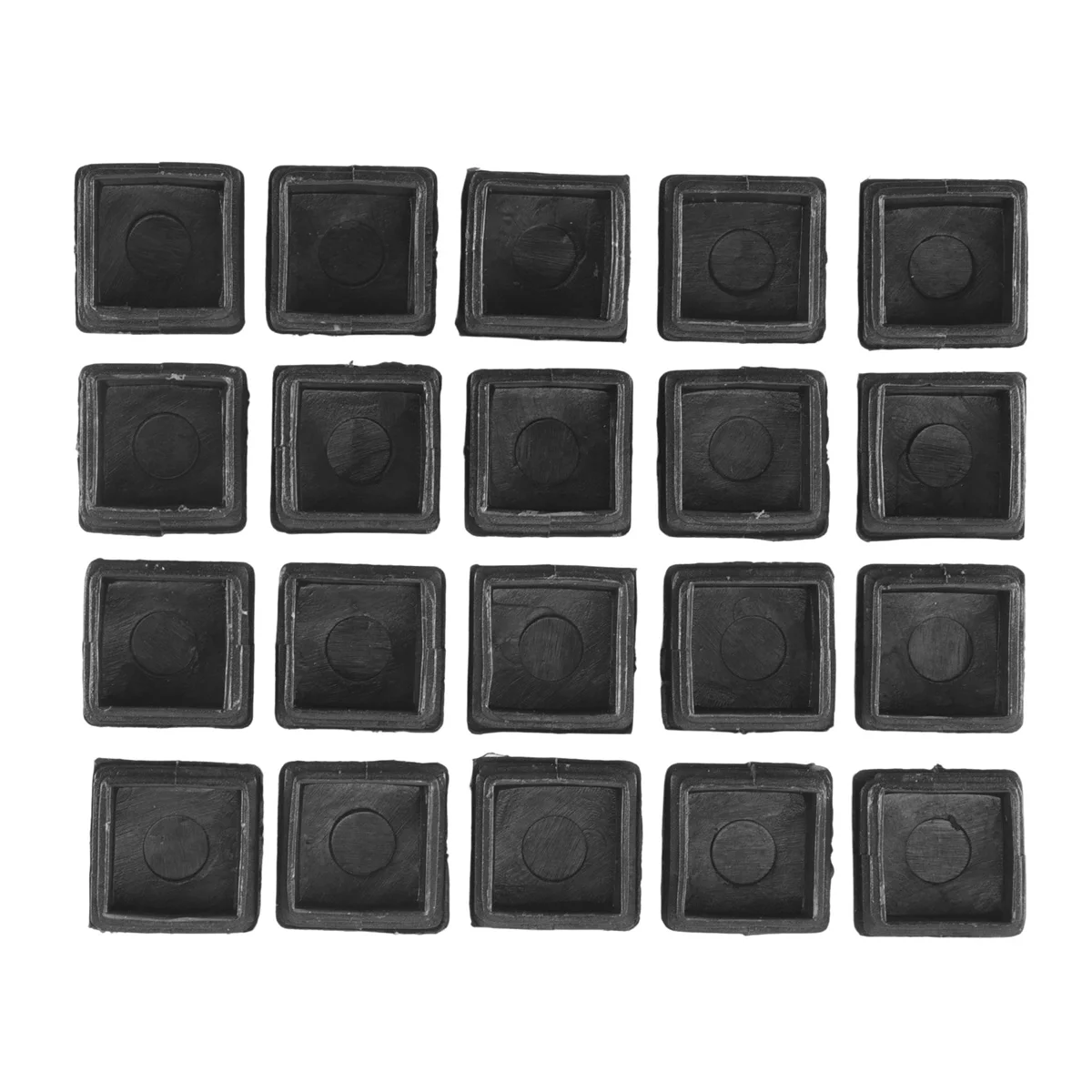 20 Pcs Plastic Square Blanking End Caps Tube Inserts 25mm x 25mm