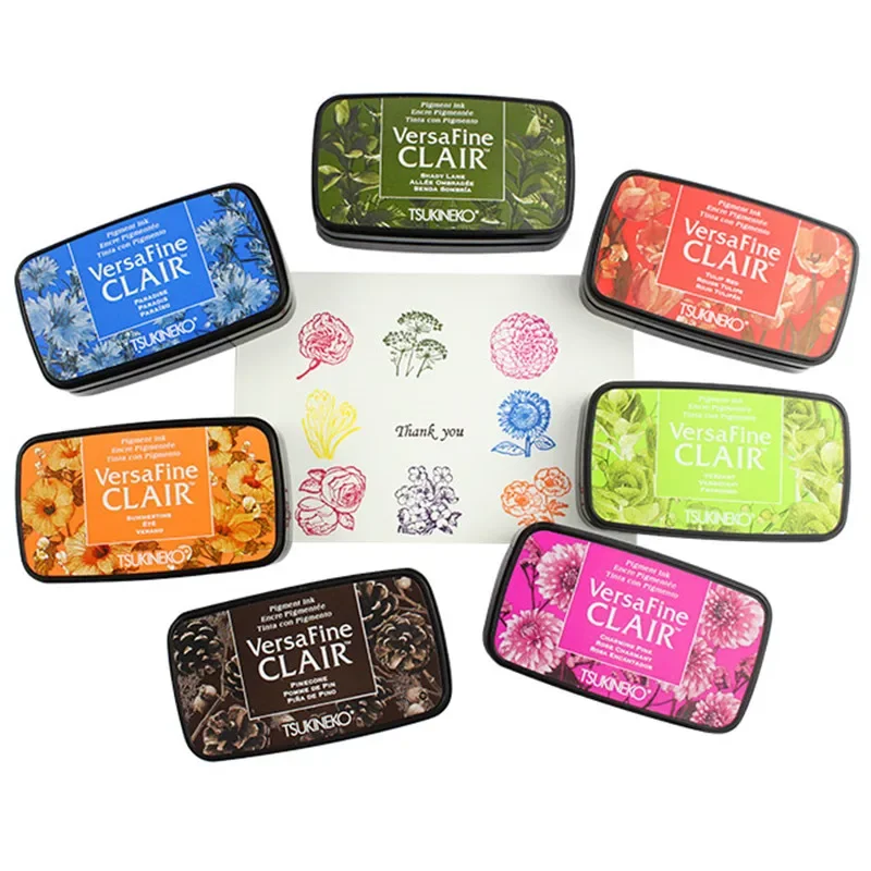 24 Color Ink Pad Tsukineko VersaFine CLAIR Quick Dry Detail Ink Pad / Making Greeting Cards / Smearing Stamps