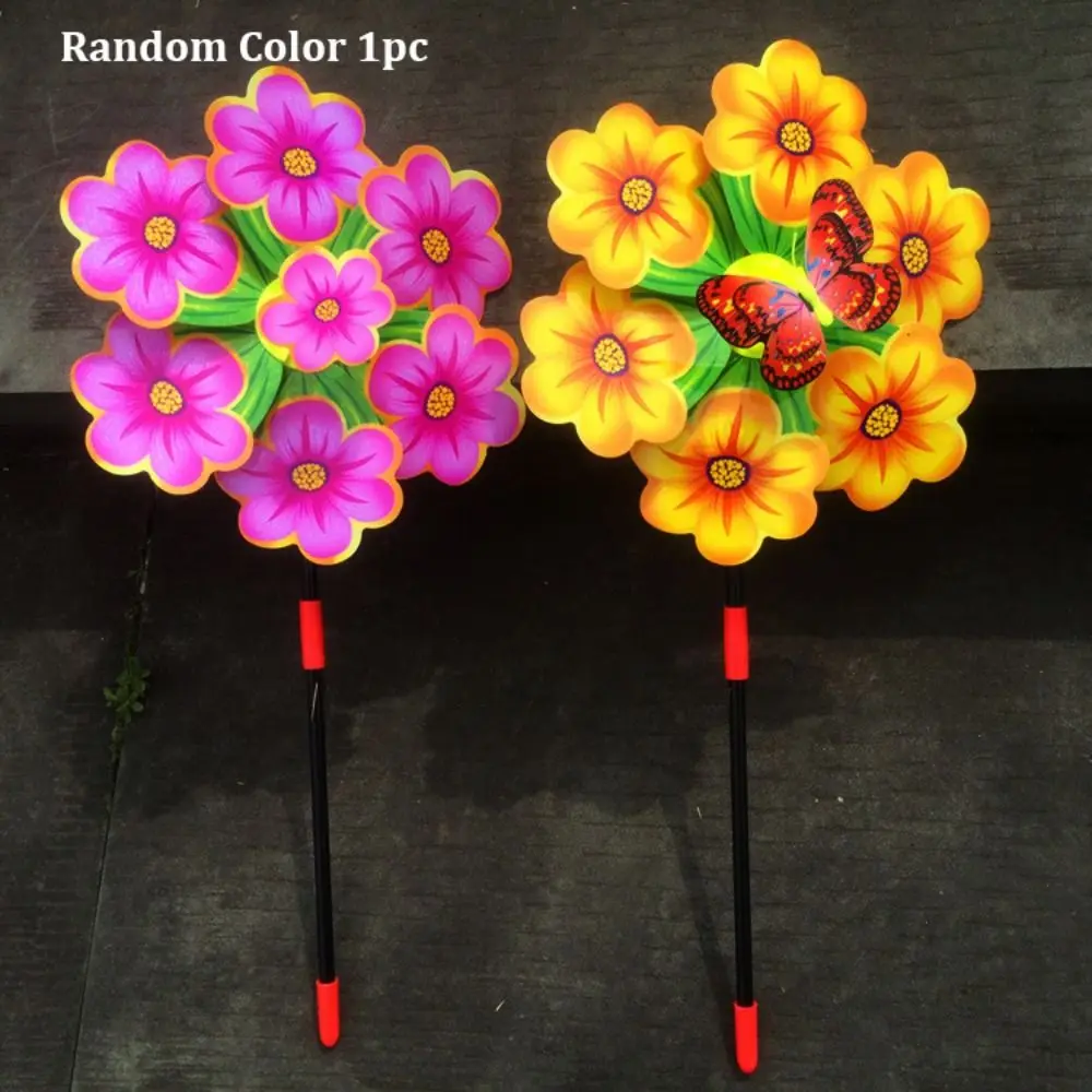 Multistyles Plastic Dance Butterfly Windmill Colorful 3D Butterfly Cartoon Handheld Windmill Diameter 24cm PVC