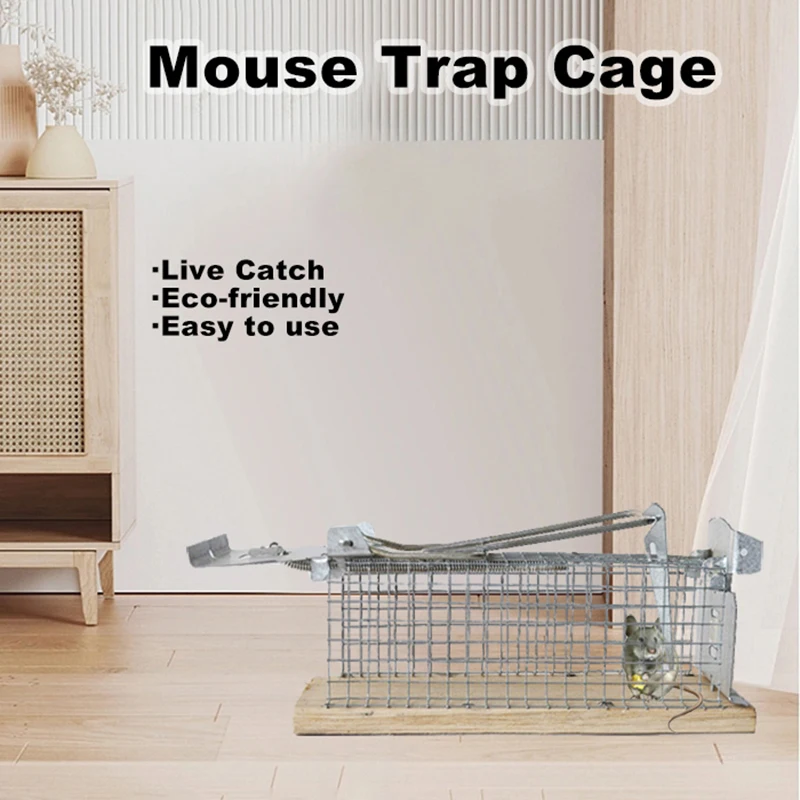 Humane Foldable Metal Wire Mesh Live Catch Mouse Rat Trap Cage No Kill for Rodent