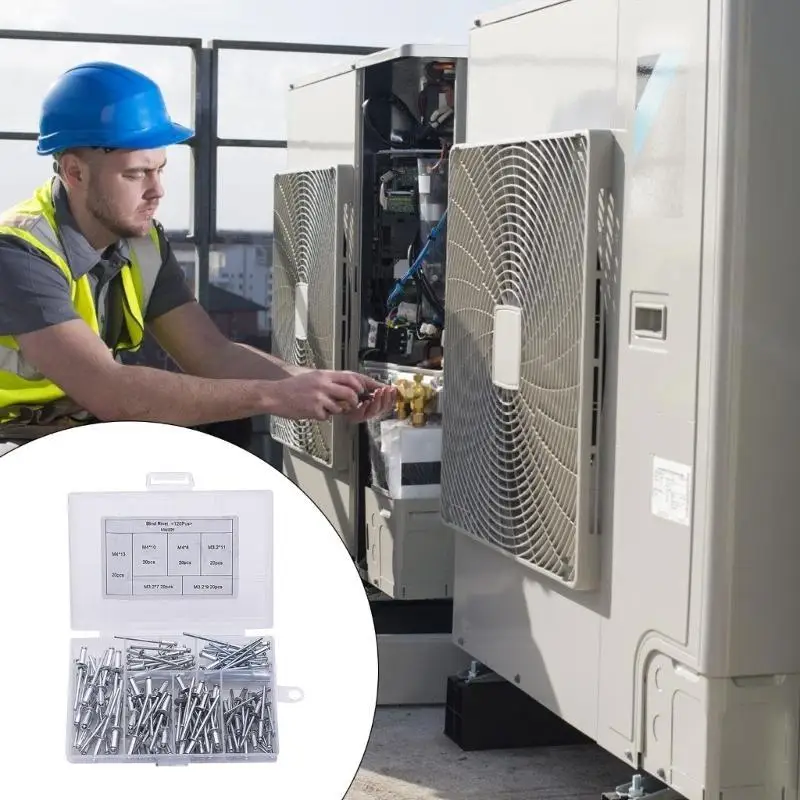 

Y1UD 120pcs Aluminum Rivets Heavy Duty Rivets Corrosion Resistant Rivets for Repair