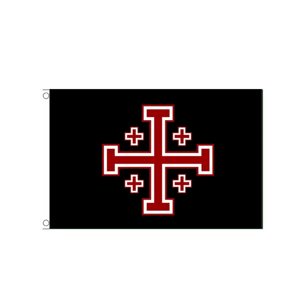 

Knights Templar Jerusalem Cross Flag 2x3ft 3x5ft Polyester Crusader Banner for Indoor Outdoor Historical Decoration
