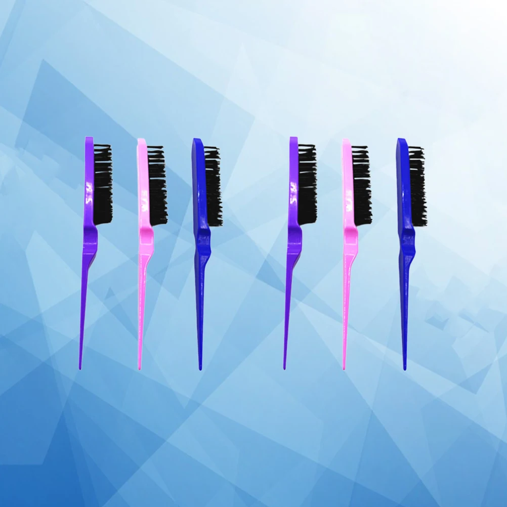 

6pcs Hair Combs Scalp Massage Curly Bristle Anti Static Three Rows Smoothing Brush Portable Durable Tender