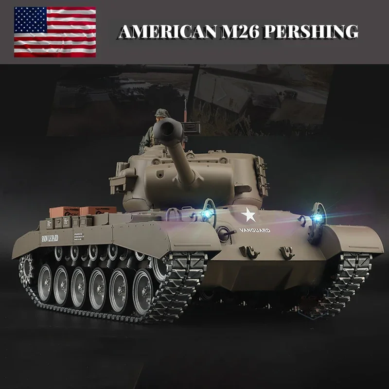 1:16 Henglong 3838-1 American M26 Pershing Heavy Tank RC Model  Metal Tank Simulation Model Remote Control Athletic Toys