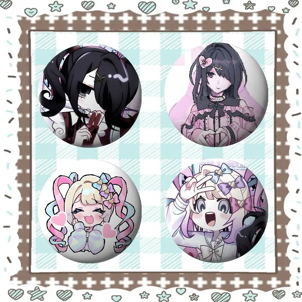 Cute H-Needy Streamer OverloadS Minimalist Exquisite Tinplate Brooches: Sleek Badge Lapel Pins For Bag Accessories