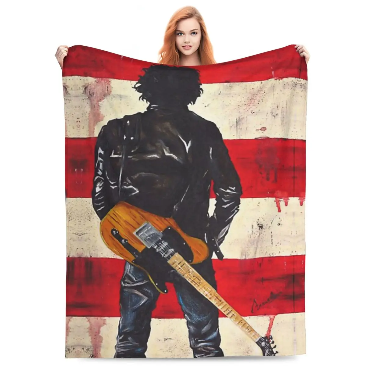 

Одеяло Брюса Спрингстин, мягкое теплое фланелевое одеяло для кровати, гостиной, пикника, путешествий, домашнего дивана