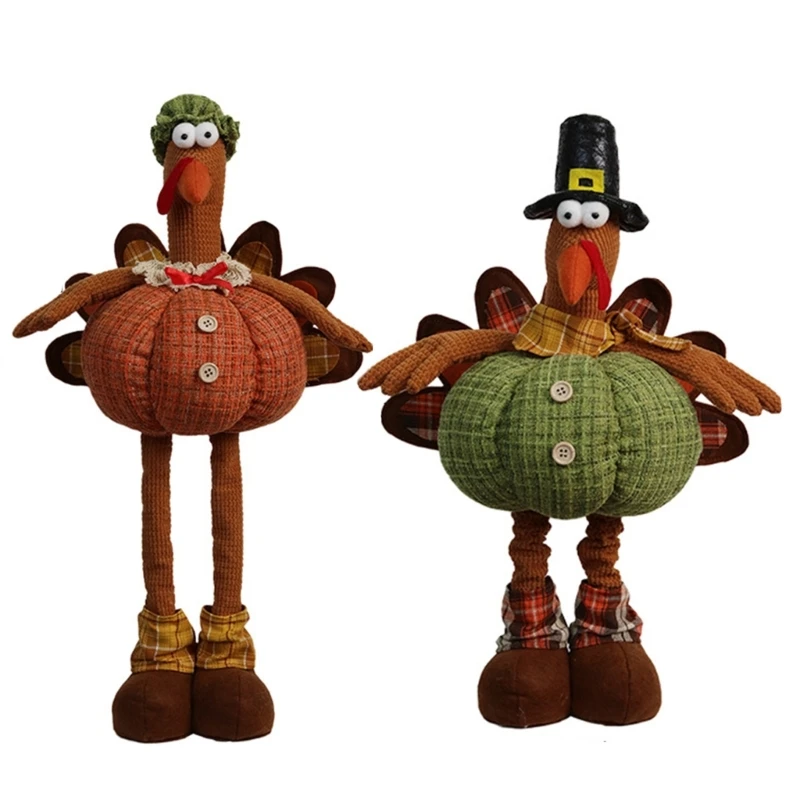 Collectible Doll Table Shelf Fall Ornaments Hanging Leg Turkey Figurine Window Display Decors Festival Poseable Figure