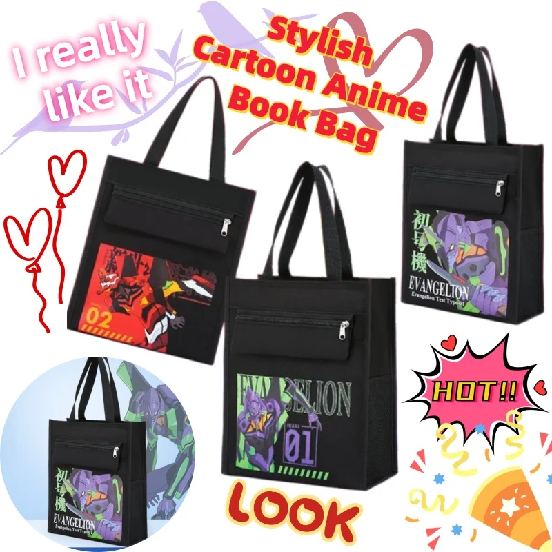 

New Century Evangelion Anime EVA Student Tutoring Bag Boy Cartoon Handbag Multi functional Large Capacity Book Bag