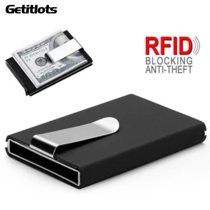 Designer Metal Card Wallet Business Credit ID Card Holder New RFID Cards Wallet Automatic Pop-up Money Clip Card Case for Male