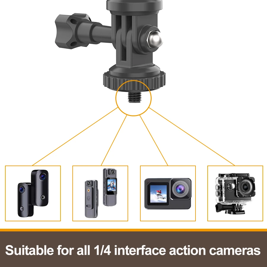 Quick Clip Mount with Universal Ball J Hook Compatible for GoPro Hero 12 11 10 9 8 7 6 5 Black,DJI Osmo Action 3,AKASO and More